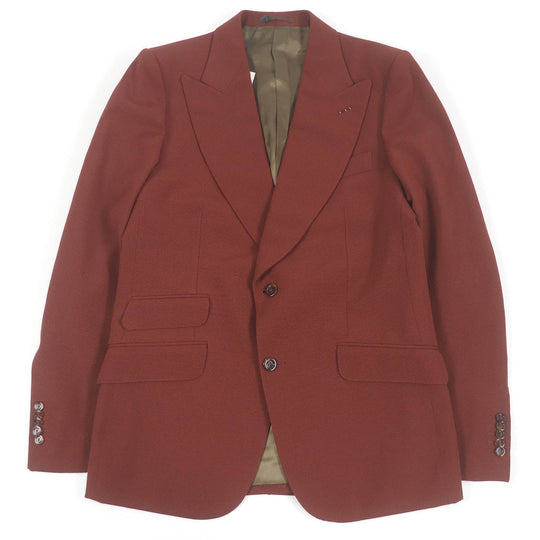 GUCCI tailored jacket 613967 Outer: 55% wool, Outer: 45% polyester, Lining: rayon, Sleeve lining: 100% cupra terracotta mens 48 Used Authentic