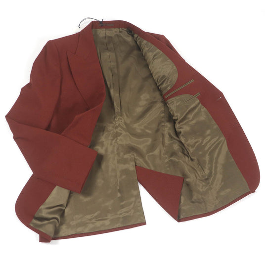 GUCCI tailored jacket 613967 Outer: 55% wool, Outer: 45% polyester, Lining: rayon, Sleeve lining: 100% cupra terracotta mens 48 Used Authentic