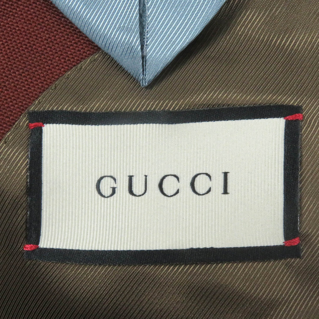 GUCCI tailored jacket 613967 Outer: 55% wool, Outer: 45% polyester, Lining: rayon, Sleeve lining: 100% cupra terracotta mens 48 Used Authentic