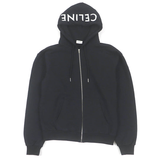 CELINE Hoodie 2Y497670Q Main: 100% cotton, part: 96% cotton, part: 4% polyurethane black mens XS Used Authentic