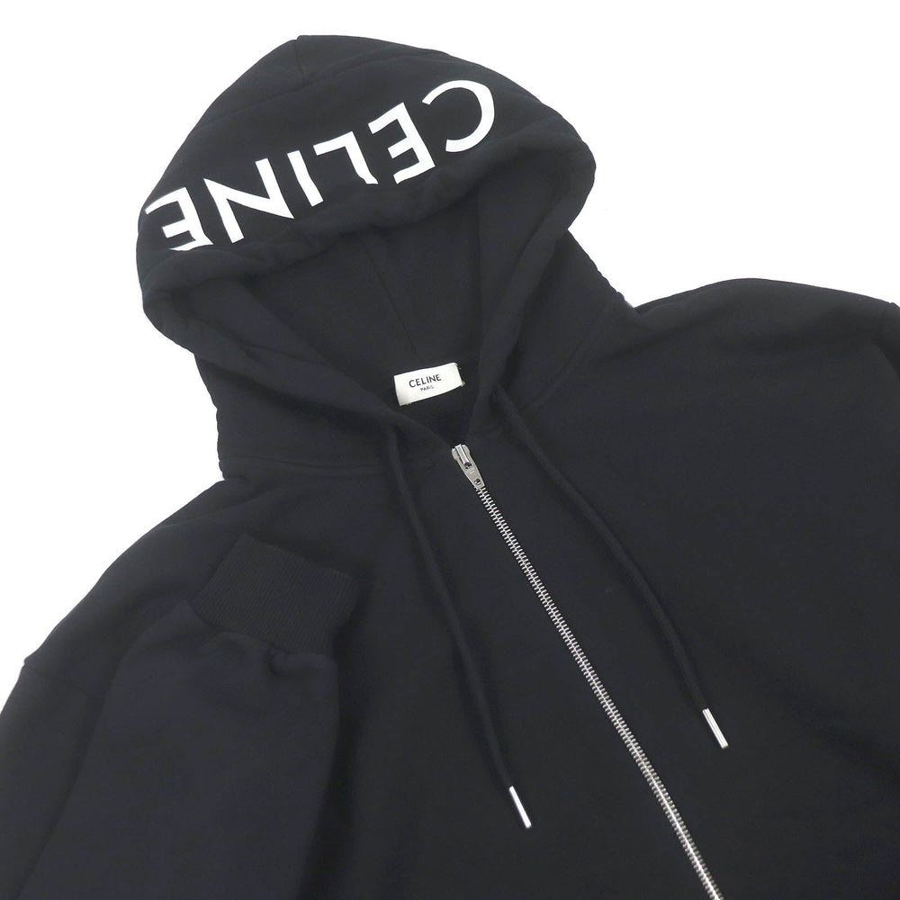 CELINE Hoodie 2Y497670Q Main: 100% cotton, part: 96% cotton, part: 4% polyurethane black mens XS Used Authentic