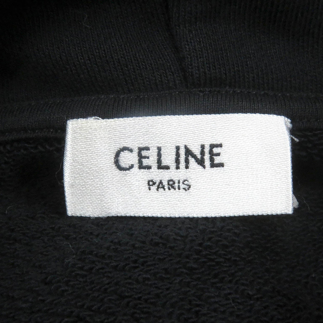 CELINE Hoodie 2Y497670Q Main: 100% cotton, part: 96% cotton, part: 4% polyurethane black mens XS Used Authentic
