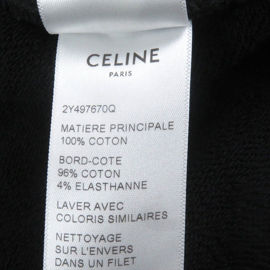 CELINE Hoodie 2Y497670Q Main: 100% cotton, part: 96% cotton, part: 4% polyurethane black mens XS Used Authentic