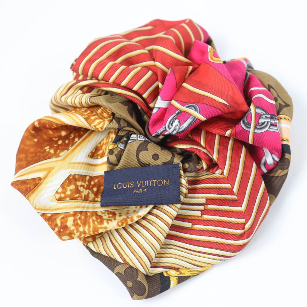 LOUIS VUITTON hair accessory M76954 Main: Silk multicolor scrunchie toro shoe Women Used Authentic