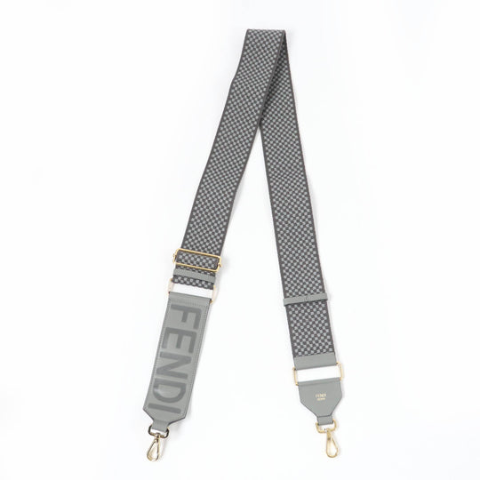 FENDI Shoulder strap 8AV156 ADLB Main: Leather gray Strap you Women Used Authentic