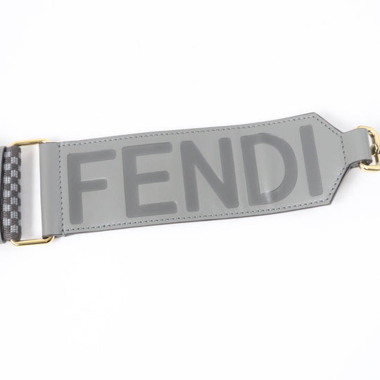 FENDI Shoulder strap 8AV156 ADLB Main: Leather gray Strap you Women Used Authentic