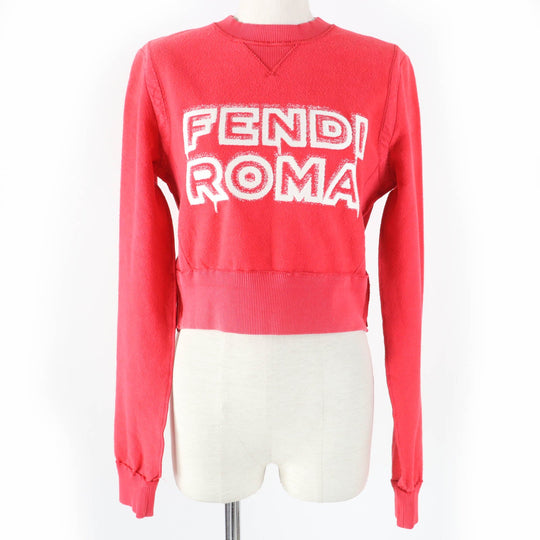 FENDI sweat FS7948 Main: 100% cotton, Part: 97% cotton, Part: 3% polyurethane, Lining: 100% cotton, Part: 100% polyester Red type Women XXS Used Authentic