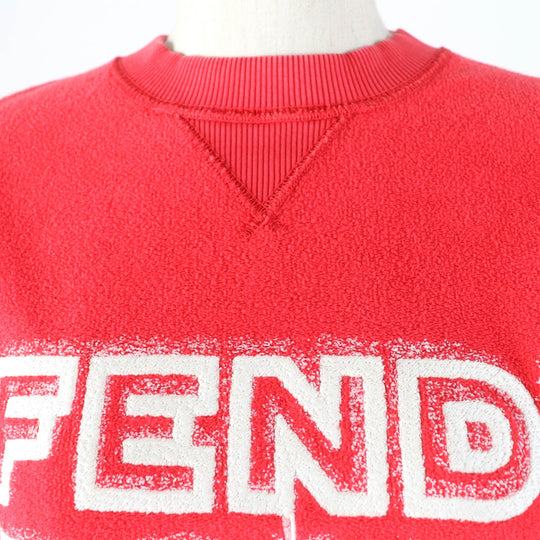 FENDI sweat FS7948 Main: 100% cotton, Part: 97% cotton, Part: 3% polyurethane, Lining: 100% cotton, Part: 100% polyester Red type Women XXS Used Authentic