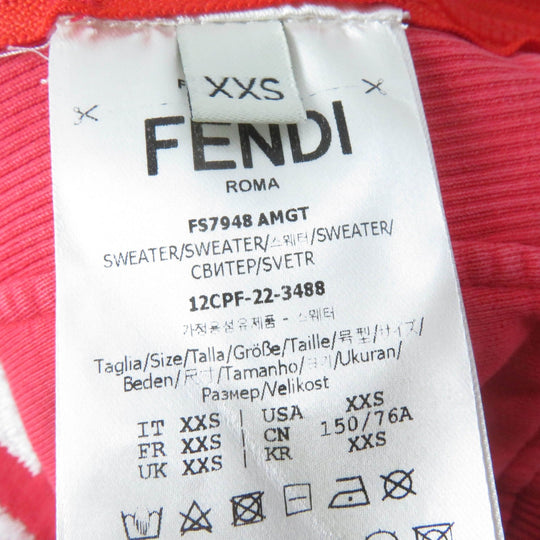 FENDI sweat FS7948 Main: 100% cotton, Part: 97% cotton, Part: 3% polyurethane, Lining: 100% cotton, Part: 100% polyester Red type Women XXS Used Authentic