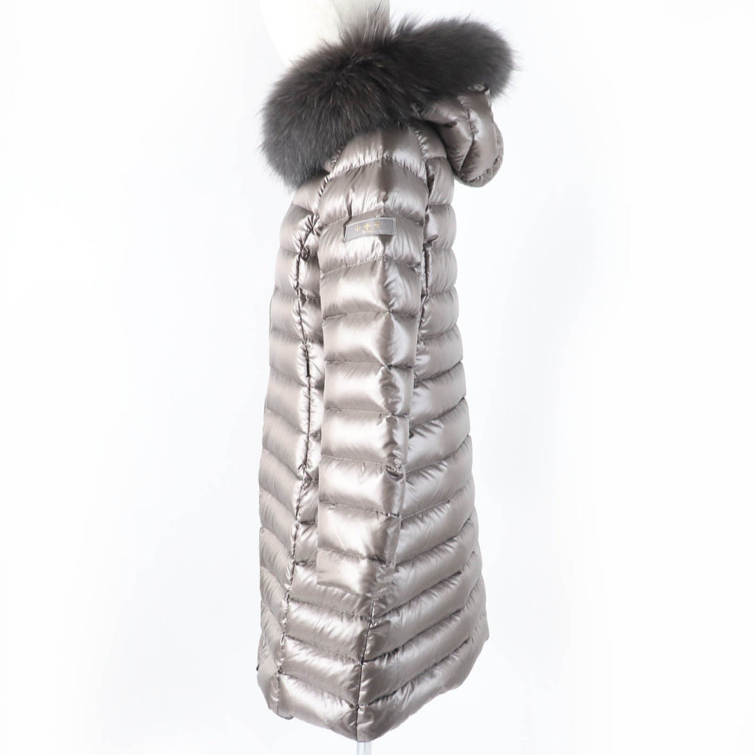 TATRAS down coat LTA20A4706 Main: 100% nylon, Filling: 90% down, Filling: 10% feather, Lining: 100% nylon, Liner: raccoon Brown ISERA Women 160|84A Used Authentic