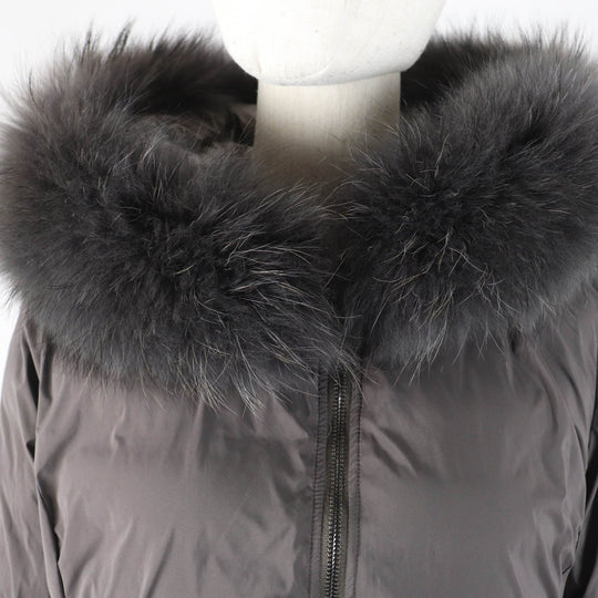 TATRAS down coat LTA20A4706 Main: 100% nylon, Filling: 90% down, Filling: 10% feather, Lining: 100% nylon, Liner: raccoon Brown ISERA Women 160|84A Used Authentic