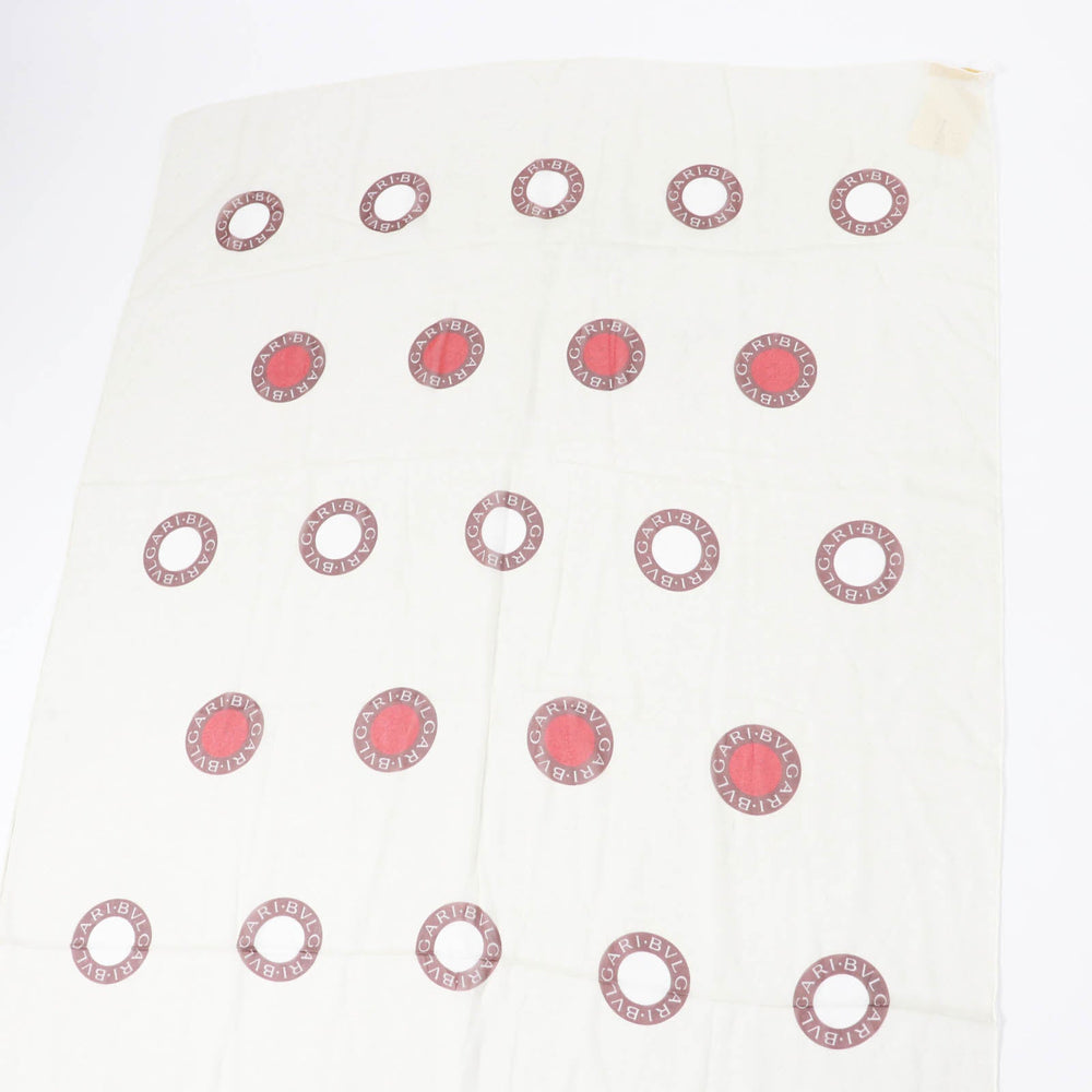 BVLGARI scarf Main: 100% silk Light Beige Brown Red Bulgari Bulgari Women Used Authentic