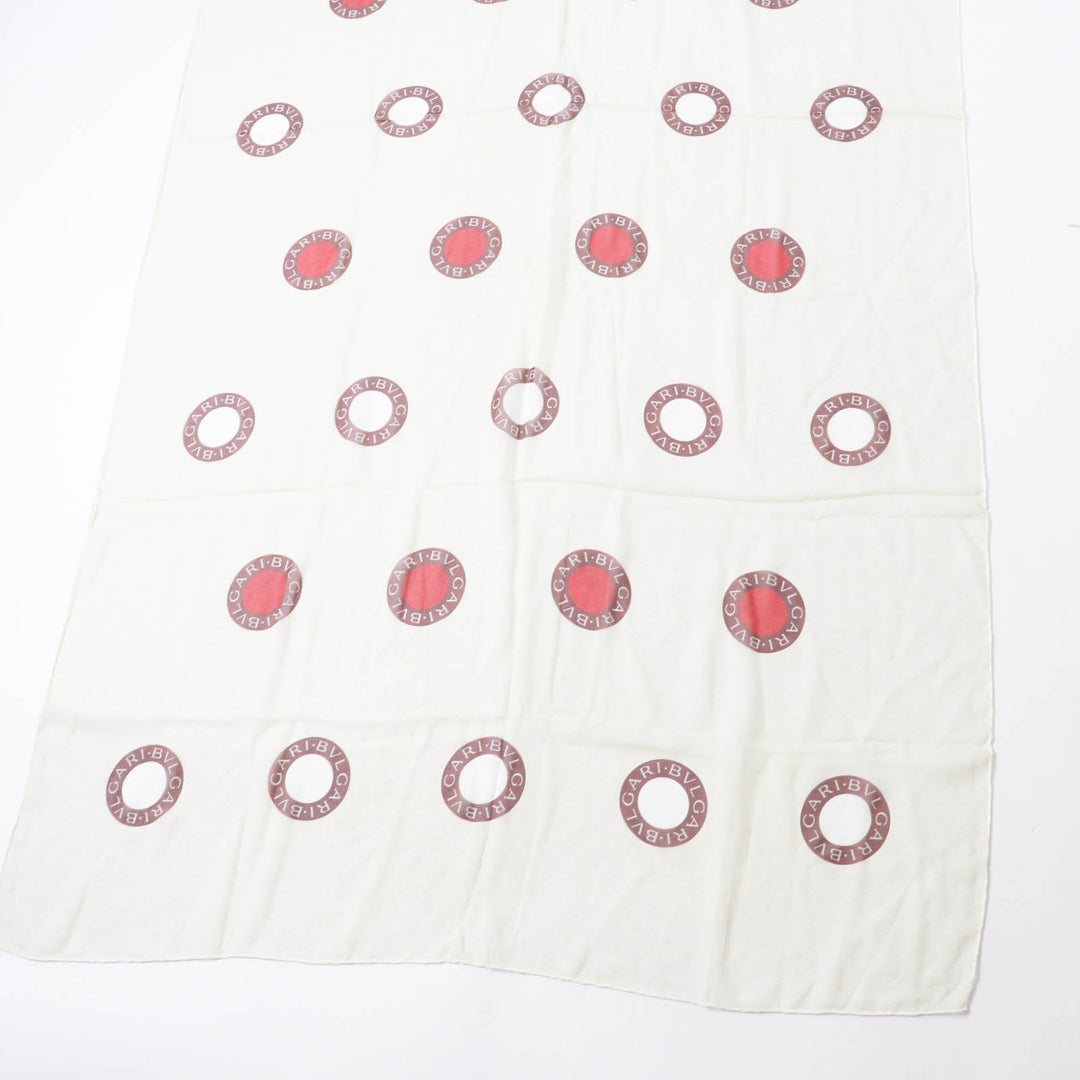 BVLGARI scarf Main: 100% silk Light Beige Brown Red Bulgari Bulgari Women Used Authentic