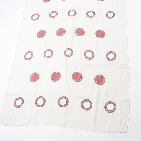 BVLGARI scarf Main: 100% silk Light Beige Brown Red Bulgari Bulgari Women Used Authentic