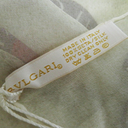 BVLGARI scarf Main: 100% silk Light Beige Brown Red Bulgari Bulgari Women Used Authentic