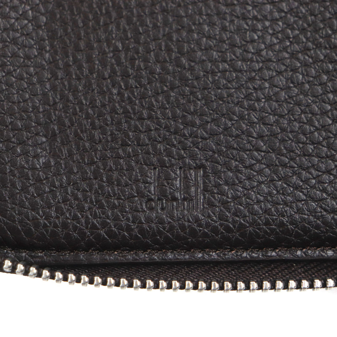 Dunhill Long Wallet Purse Main: Grain leather Dark brown BOSTON Boston mens Used Authentic