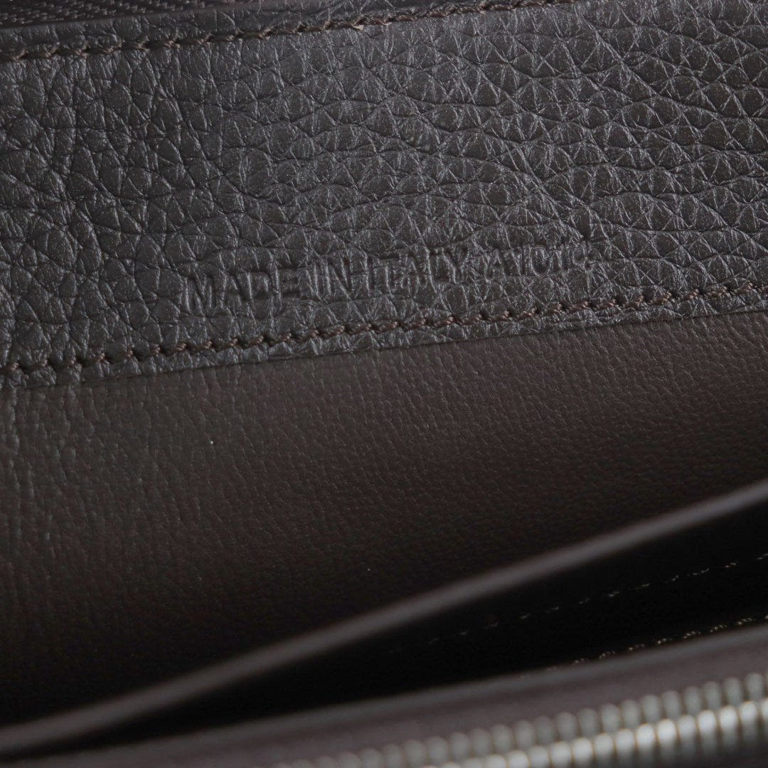 Dunhill Long Wallet Purse Main: Grain leather Dark brown BOSTON Boston mens Used Authentic