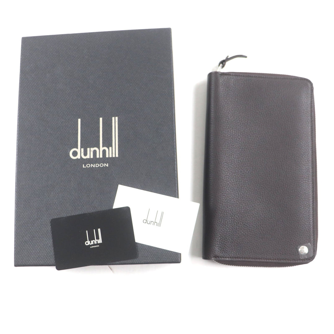 Dunhill Long Wallet Purse Main: Grain leather Dark brown BOSTON Boston mens Used Authentic