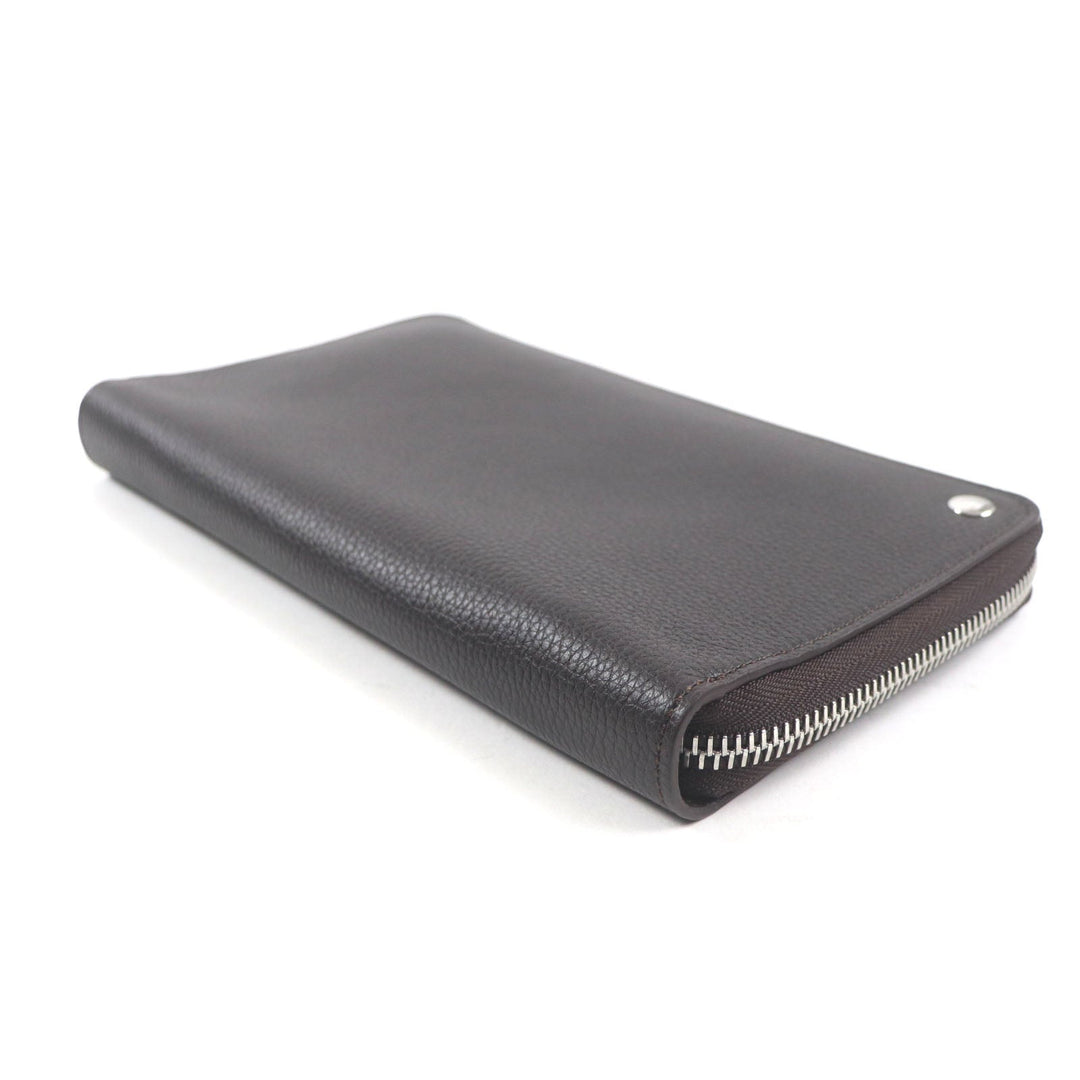 Dunhill Long Wallet Purse Main: Grain leather Dark brown BOSTON Boston mens Used Authentic