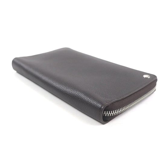 Dunhill Long Wallet Purse Main: Grain leather Dark brown BOSTON Boston mens Used Authentic