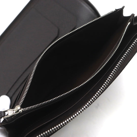 Dunhill Long Wallet Purse Main: Grain leather Dark brown BOSTON Boston mens Used Authentic