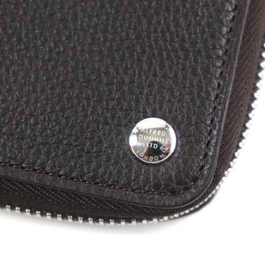 Dunhill Long Wallet Purse Main: Grain leather Dark brown BOSTON Boston mens Used Authentic