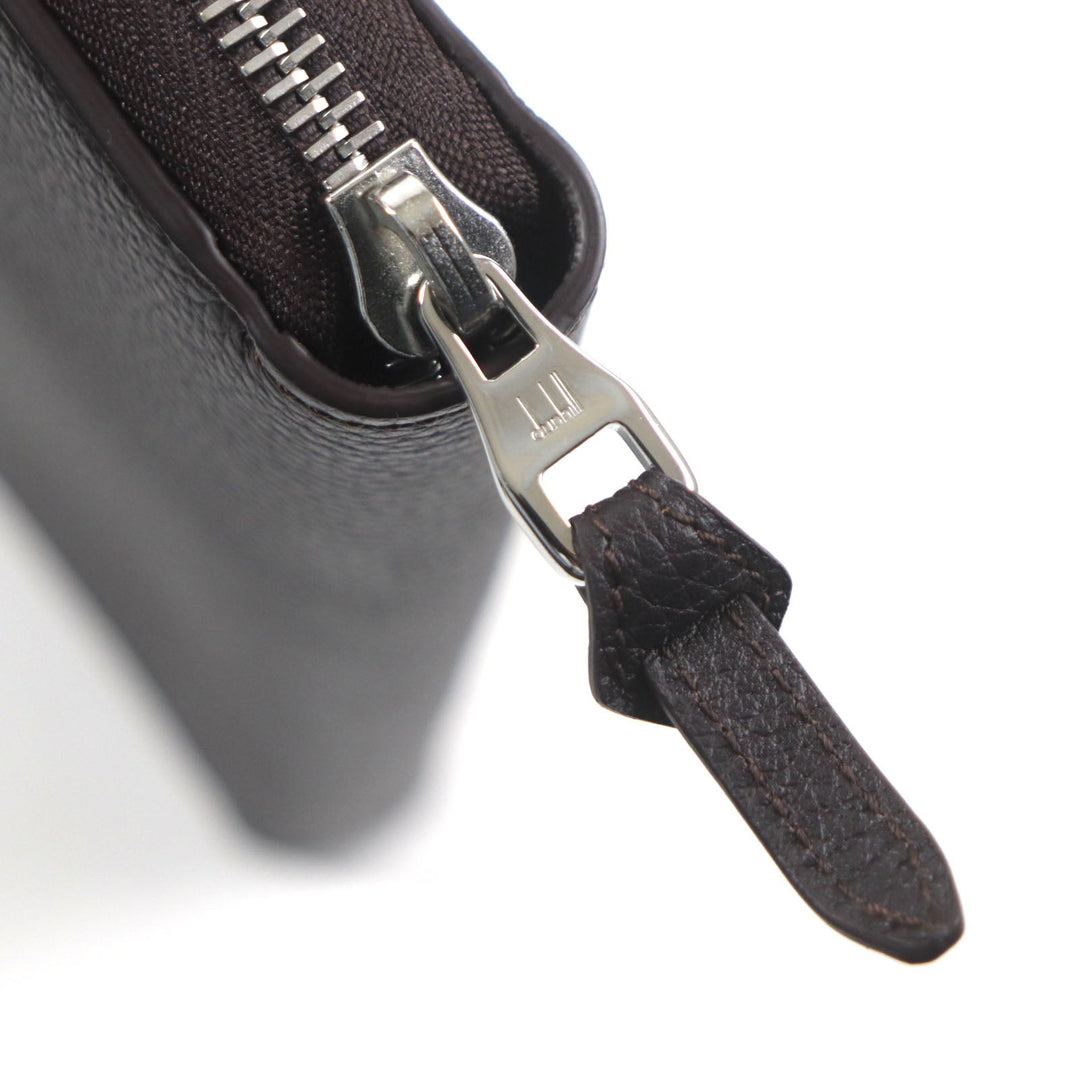 Dunhill Long Wallet Purse Main: Grain leather Dark brown BOSTON Boston mens Used Authentic