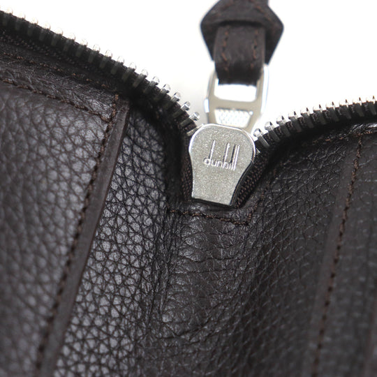 Dunhill Long Wallet Purse Main: Grain leather Dark brown BOSTON Boston mens Used Authentic