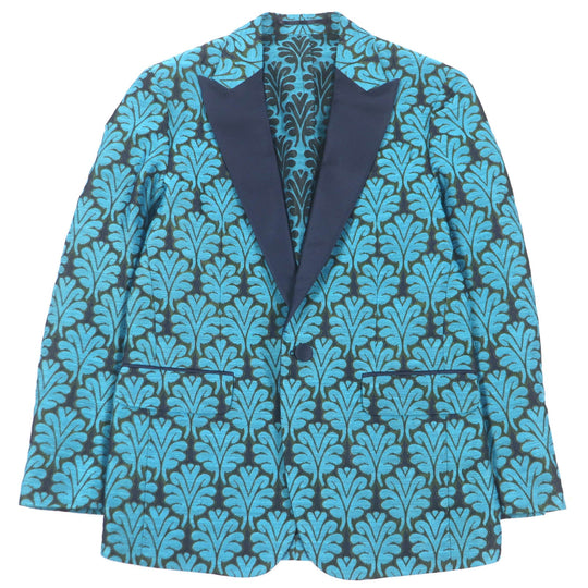 DSQUARED2 tailored jacket Outer: 63% polyester, Outer: 37% rayon, Lining: 100% silk, Sleeve lining: 100% polyester blue mens 50 Used Authentic