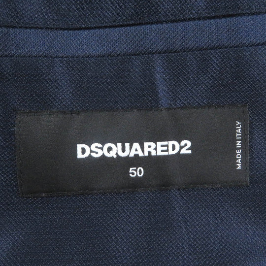 DSQUARED2 tailored jacket Outer: 63% polyester, Outer: 37% rayon, Lining: 100% silk, Sleeve lining: 100% polyester blue mens 50 Used Authentic