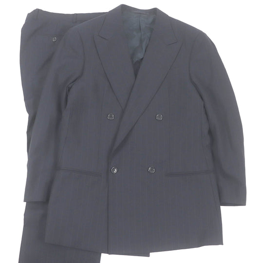 ARMANI COLLEZIONI suit wool rayon Navy mens 48 Used Authentic