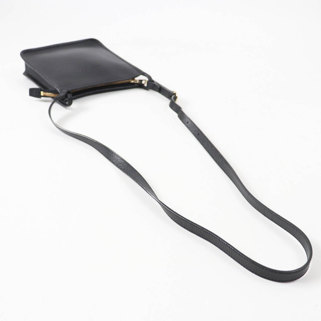 Longchamp Shoulder Bag Main: Leather black Women Used Authentic