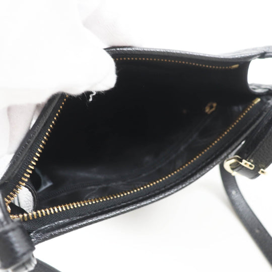 Longchamp Shoulder Bag Main: Leather black Women Used Authentic
