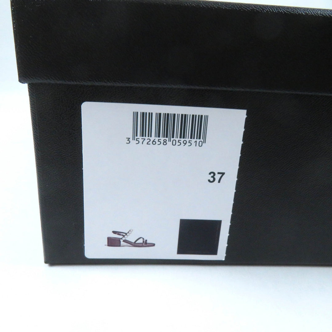CHANEL Sandals G37272 Main: Leather Black White Women 37 Used Authentic