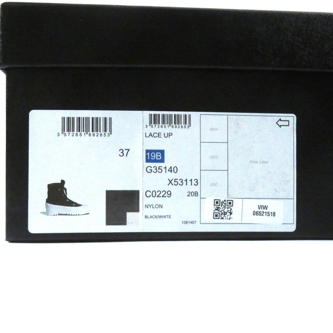 CHANEL short boots G35140 19B Main: Nylon, Main: Patent leather Black White Women 37 Used Authentic