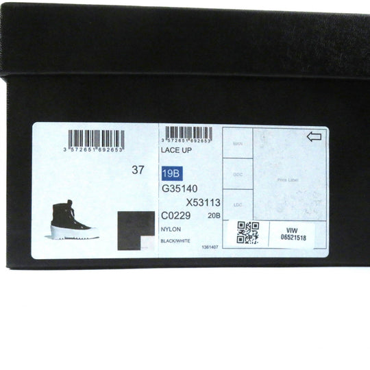 CHANEL short boots G35140 19B Main: Nylon, Main: Patent leather Black White Women 37 Used Authentic