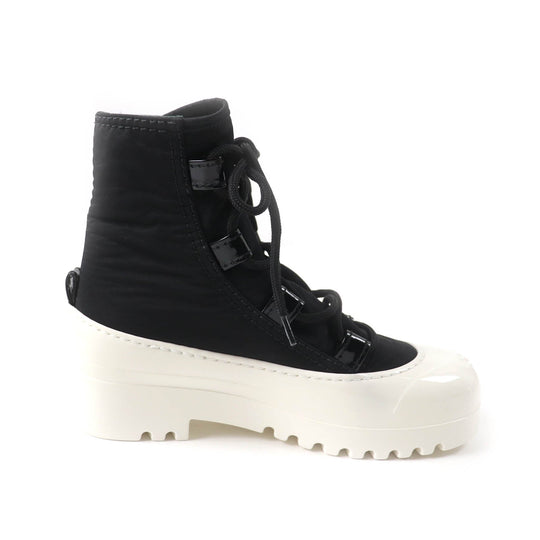 CHANEL short boots G35140 19B Main: Nylon, Main: Patent leather Black White Women 37 Used Authentic