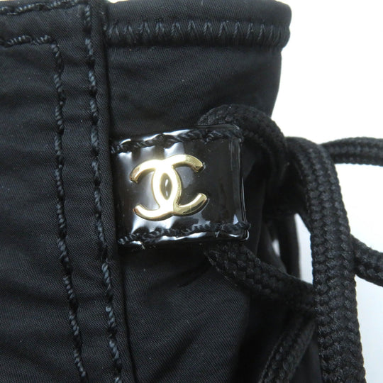CHANEL short boots G35140 19B Main: Nylon, Main: Patent leather Black White Women 37 Used Authentic