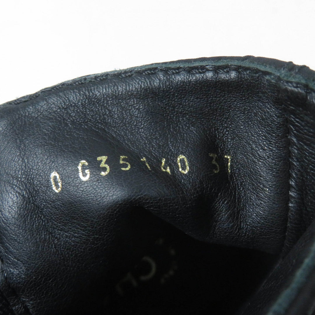 CHANEL short boots G35140 19B Main: Nylon, Main: Patent leather Black White Women 37 Used Authentic