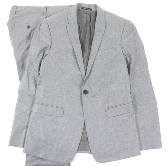 EMPORIO ARMANI suit Outer: 98% wool, Outer: 2% elastane, Lining: 100% cupra, Part: 65% acetate, Part: 35% viscose gray mens 46 Used Authentic