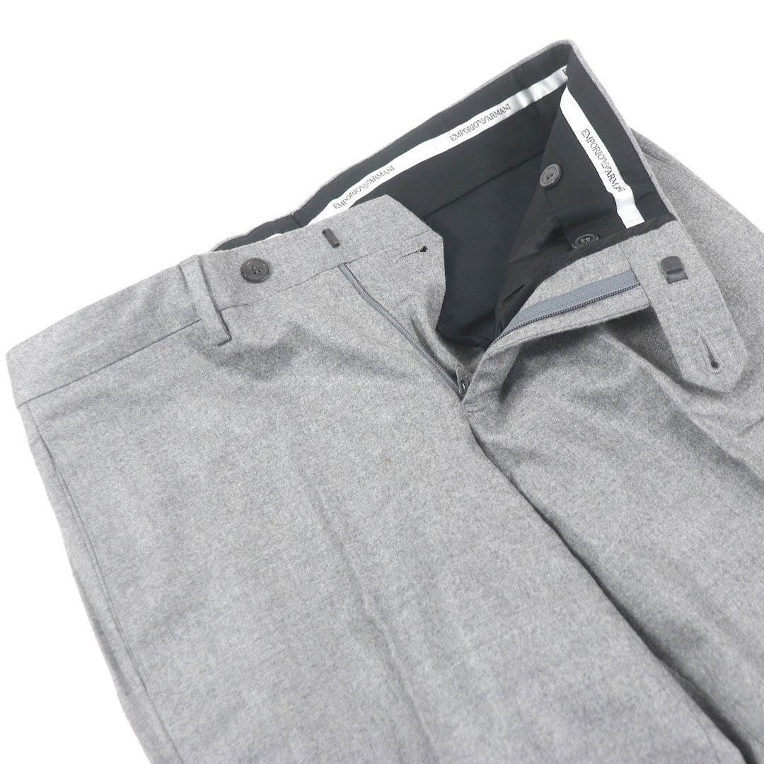 EMPORIO ARMANI suit Outer: 98% wool, Outer: 2% elastane, Lining: 100% cupra, Part: 65% acetate, Part: 35% viscose gray mens 46 Used Authentic
