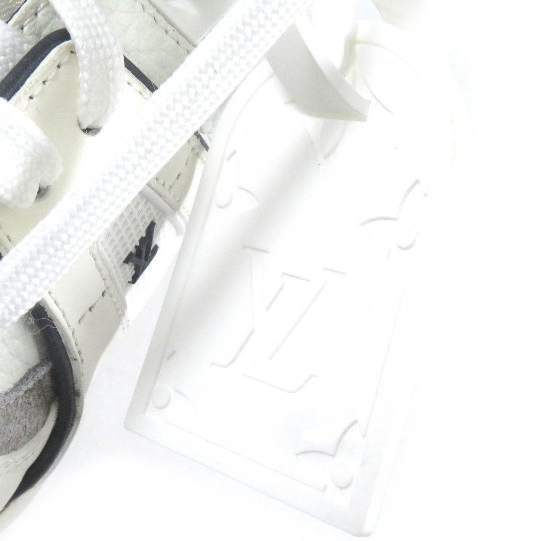 LOUIS VUITTON Low cut sneakers Main: Leather White navy LV Trainer Line mens 6 Used Authentic
