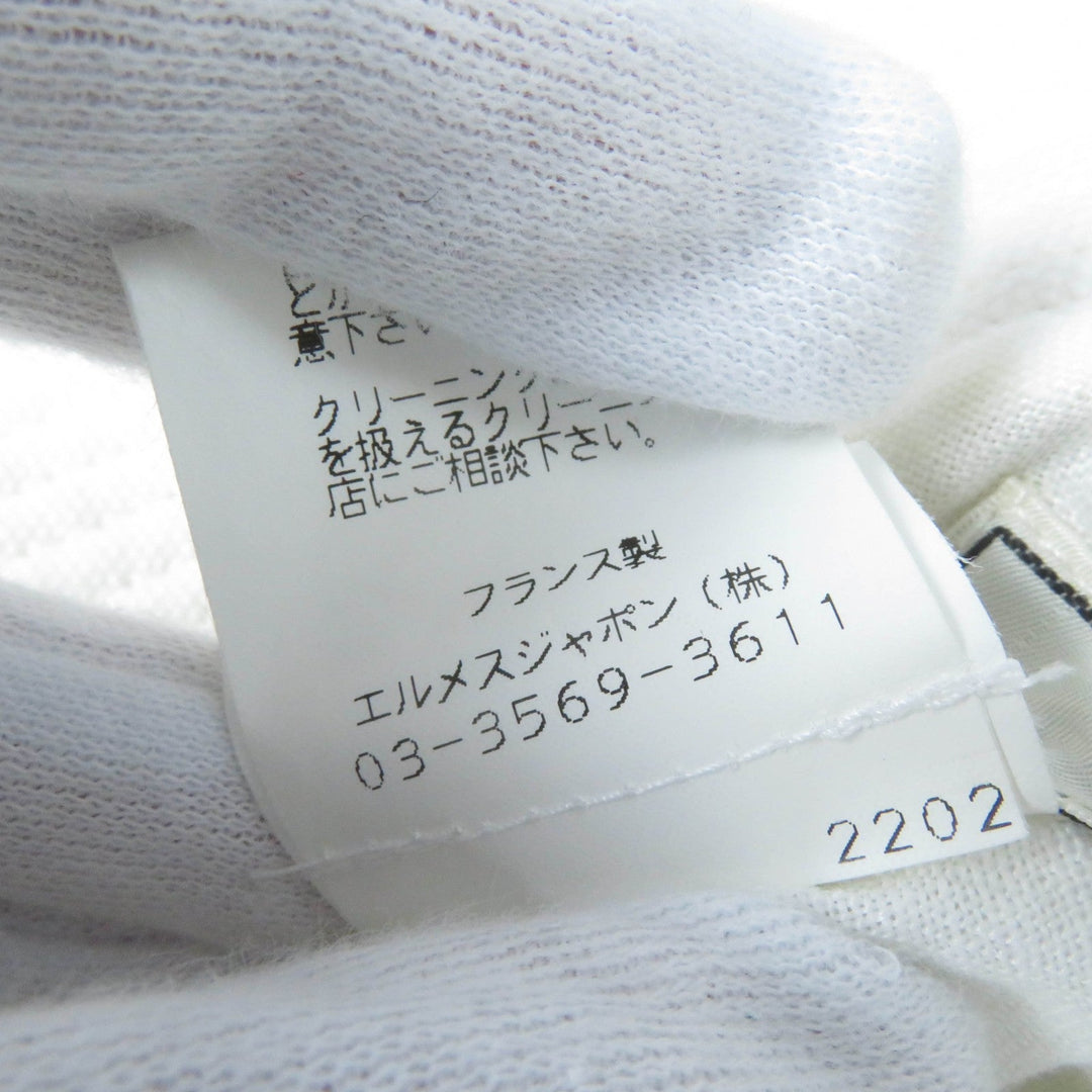 HERMES hat Main: 100% cotton, Part: 100% silk, Lining: 100% linen white Women 57 Used Authentic