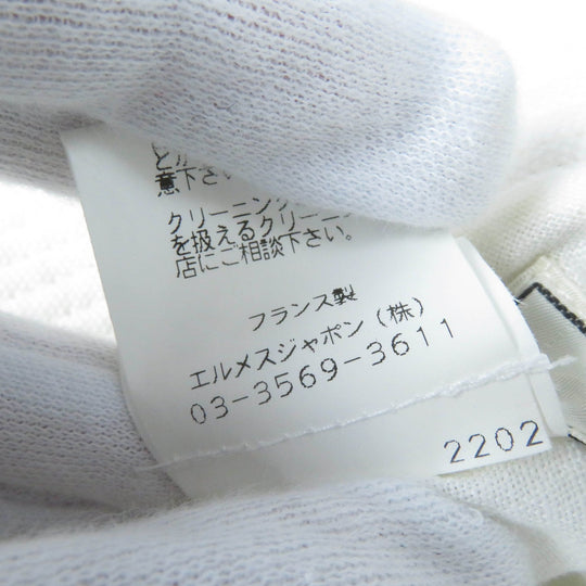 HERMES hat Main: 100% cotton, Part: 100% silk, Lining: 100% linen white Women 57 Used Authentic