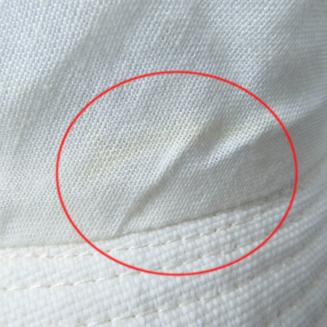 HERMES hat Main: 100% cotton, Part: 100% silk, Lining: 100% linen white Women 57 Used Authentic