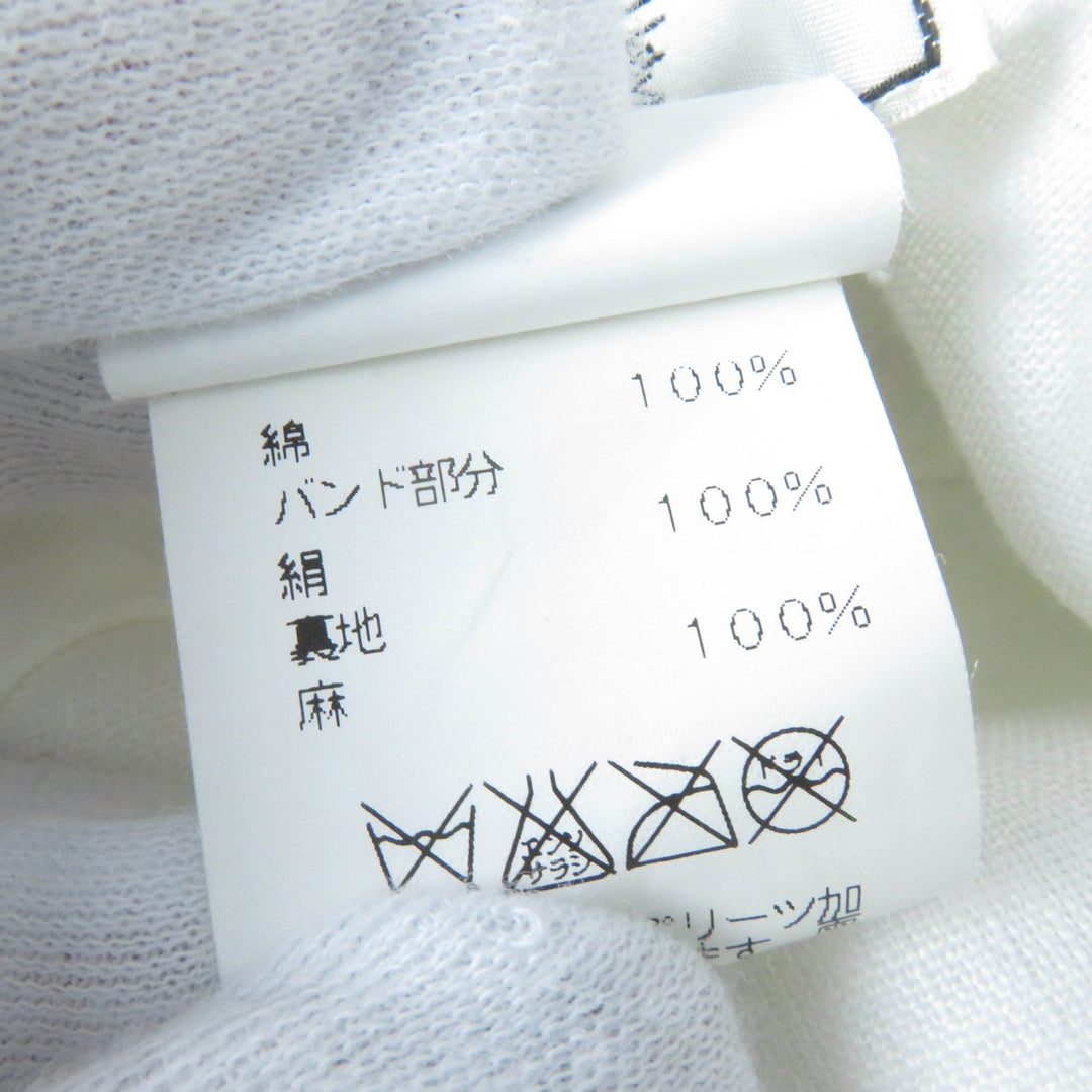 HERMES hat Main: 100% cotton, Part: 100% silk, Lining: 100% linen white Women 57 Used Authentic