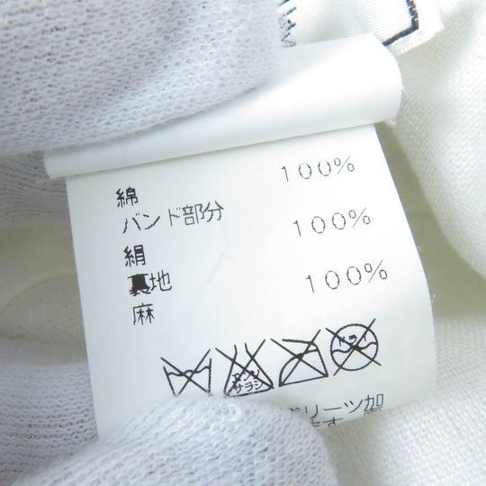 HERMES hat Main: 100% cotton, Part: 100% silk, Lining: 100% linen white Women 57 Used Authentic