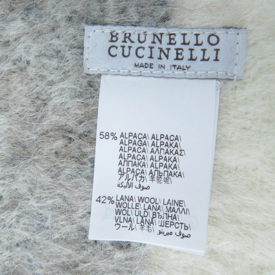 Brunello Cucinelli Scarf alpaca, wool Brown Women Used Authentic