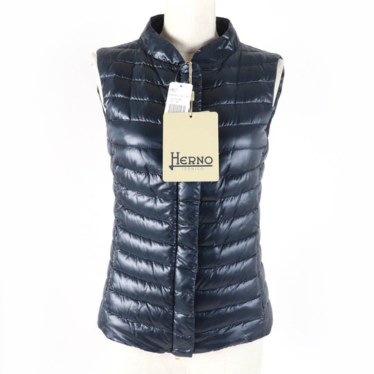 Herno Down vest PI0601DIC Main: 100% nylon, Lining: 100% nylon, Filling: 90% down, Filling: 10% feather Navy ICONICO Iconico Women 38 Used Authentic
