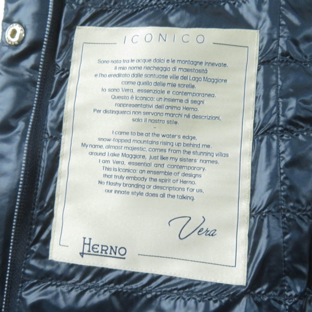Herno Down vest PI0601DIC Main: 100% nylon, Lining: 100% nylon, Filling: 90% down, Filling: 10% feather Navy ICONICO Iconico Women 38 Used Authentic